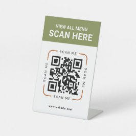 Modern QR Code | Digital Menu Tabletop Sign Sockelschild