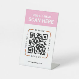 Modern QR Code | Digital Menu Tabletop Sign Sockelschild
