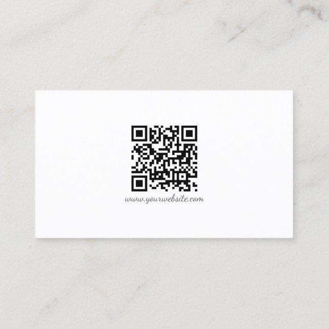 Modern QR Code Handwriting Script Sleek Business Visitenkarte (Rückseite)