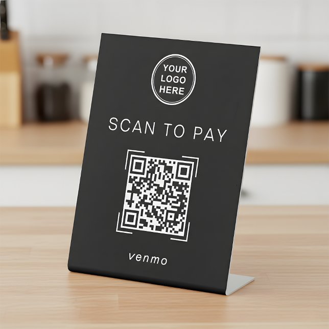 Modern QR Code Payment Sign For Small Business Sockelschild (Von Creator hochgeladen)
