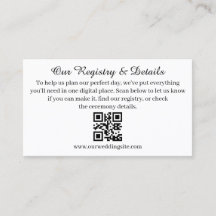 Modern QR Code Wedding Registry and RSVP 