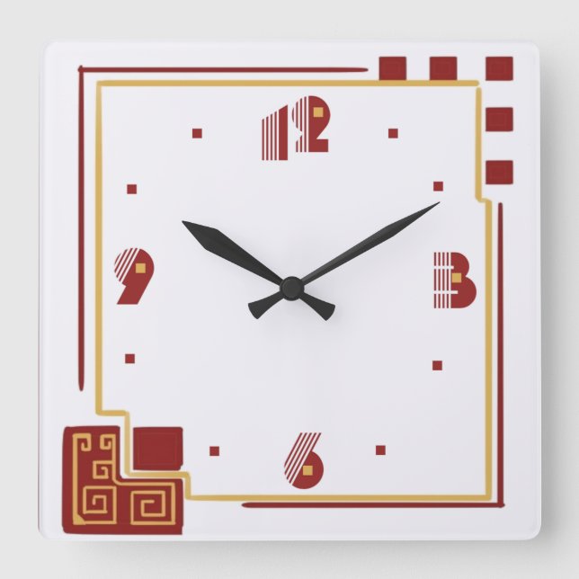 Modern Quadratische Wanduhr (Vorderseite)