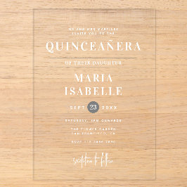 Modern Quinceañera Birthday Party Photo Overlay Acryleinladungen