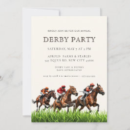 Modern Race Horse Derby Party Equestrian  Invitati Einladung