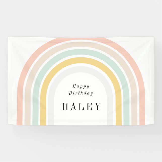 Modern Rainbow Birthday Banner (Horizontal)