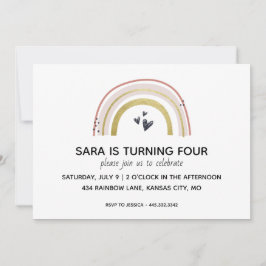 Modern Rainbow Birthday Einladung