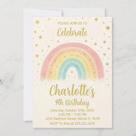 Modern Rainbow Birthday Einladung