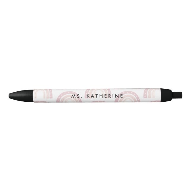 Modern Rainbow Boho Pastel Pink Gift Kugelschreiber (Vorderseite)