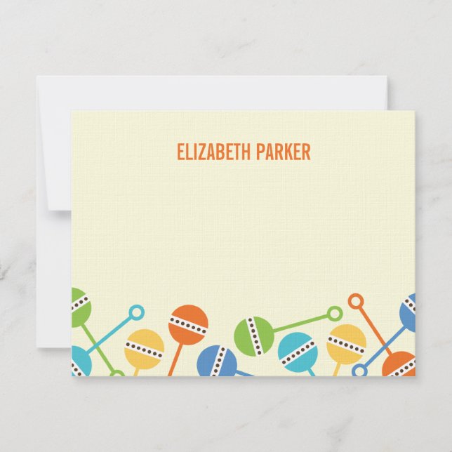 Modern Rattles Baby Dusche Vielen Dank Karten (Vorderseite)