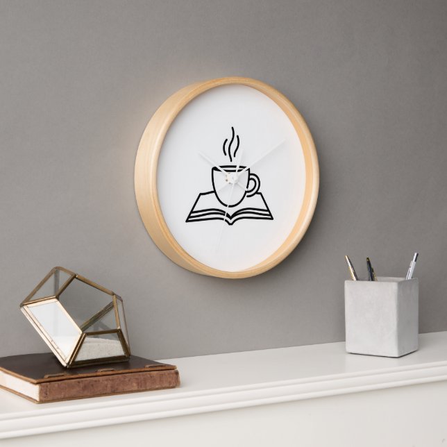 Modern Reader's Coffee & Book Wall Clock Uhr (Büro)