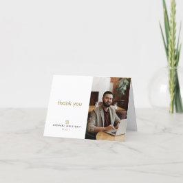 Modern Real Anwesen Danke Card - Monogram