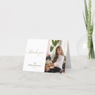 Modern Real Anwesen Danke Card - Monogram