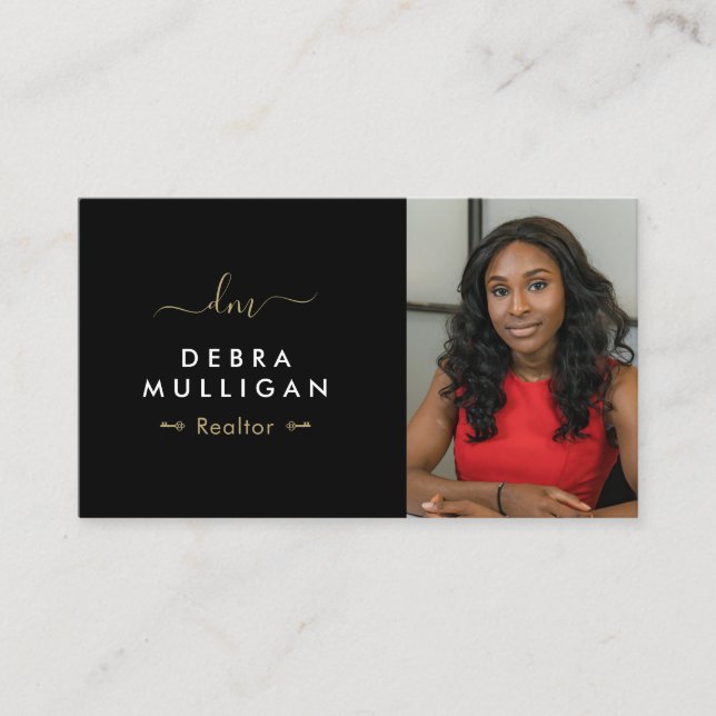 Modern Real Anwesen Monogram Business Card Visitenkarte (Vorderseite)