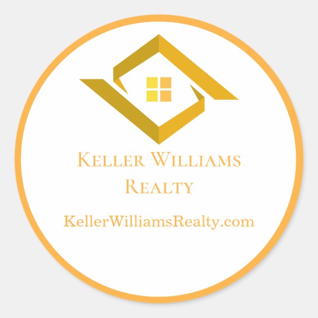 Modern Real Estate Black and gold custom logo  Runder Aufkleber (Vorderseite)