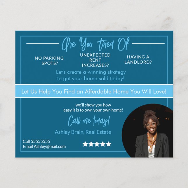 Modern Real Estate Flyer Template |Editable Rental (Vorne)