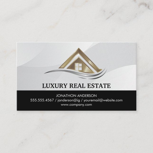 Modern Real Estate Logo | Property Management Visitenkarte (Vorderseite)