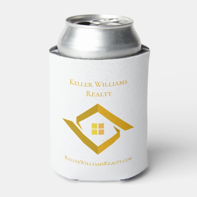 Modern Real Estate White and gold custom logo  Dosenkühler (Kanne Vorderseite)