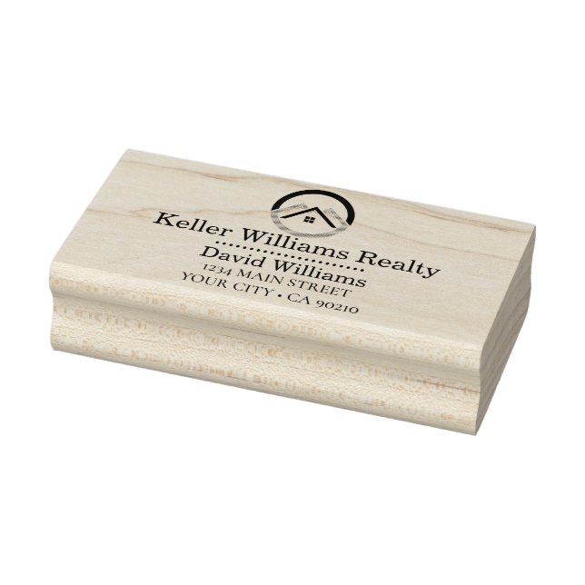 Modern Real Estate white and gold custom logo  Gummistempel (Stempel)