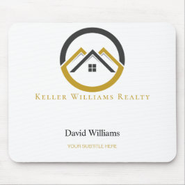 Modern Real Estate white and gold custom logo  Mousepad