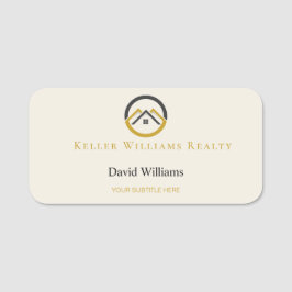 Modern Real Estate white and gold custom logo  Namensschild