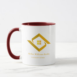 Modern Real Estate white and gold custom logo  Tasse