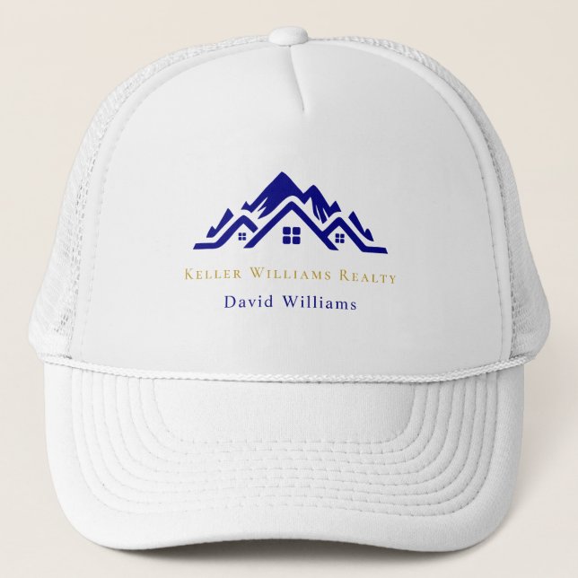 Modern Real Estate white and gold custom logo  Truckerkappe (Vorderseite)