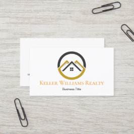 Modern Real Estate white and gold custom logo  Visitenkarte