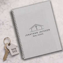 Modern Realtor Home Logo Gray Faux Linen