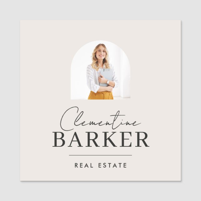 Modern Realtor Name Badge with Photo Arch Elegant (Devant)
