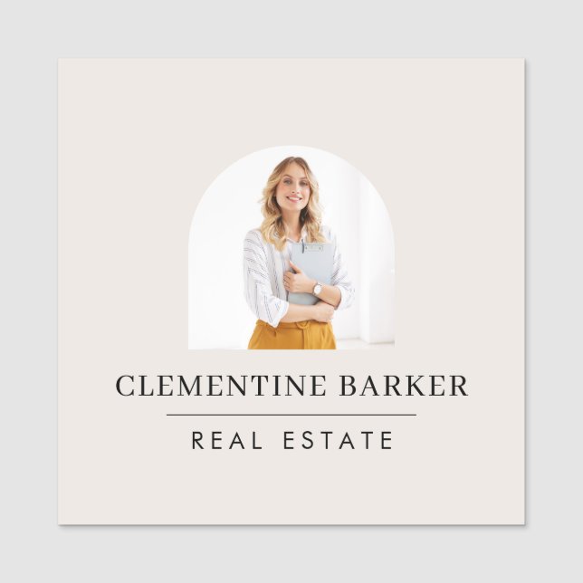 Modern Realtor Name Badge with Photo Arch Elegant (Devant)