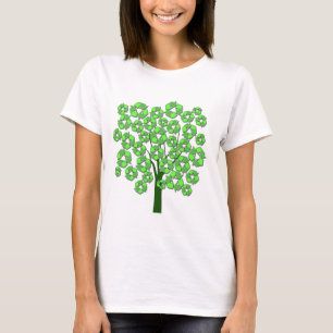 Modern recyceln Grün Symbol-Baum T-Shirt