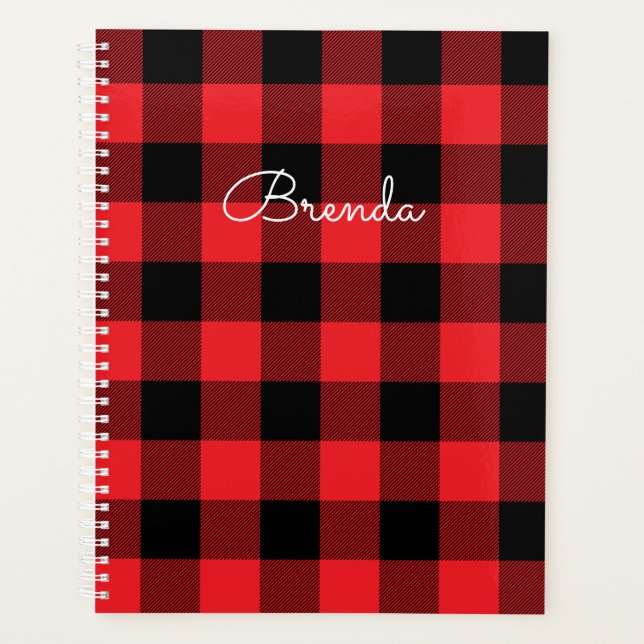 Modern Red and Black Buffalo Check Planer (Vorderseite)