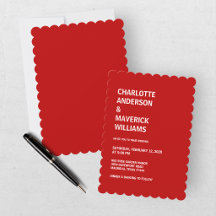 Modern Red And White Valentine Wedding