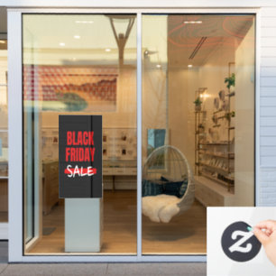 Modern Red Black Friday Sale Typografy Store Sign Fensteraufkleber