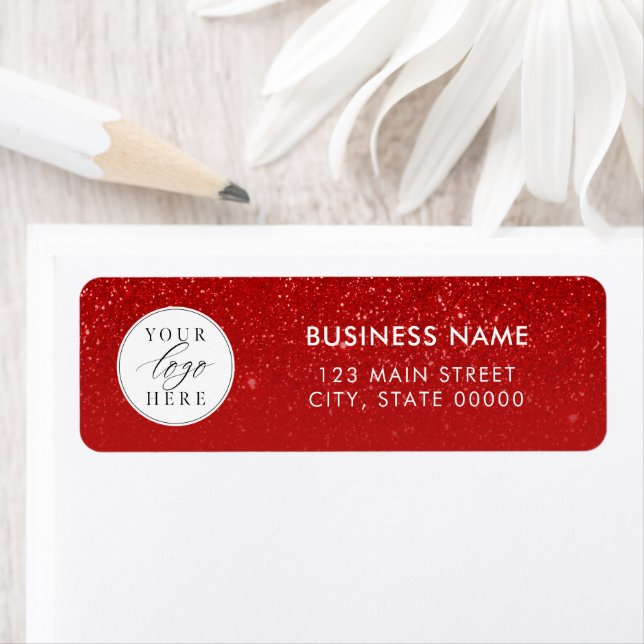 Modern Red Business Logo Christmas Return Address (Insitu)