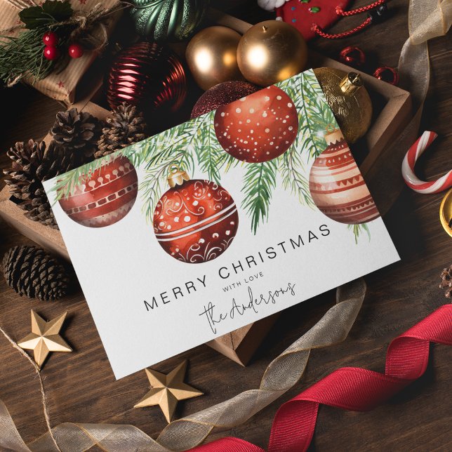 Modern Red Christmas Bauble Einladung (Von Creator hochgeladen)