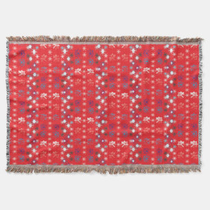 Modern Red Christmas Holiday Snowflake Muster Decke
