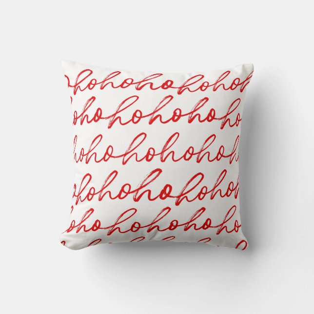 Modern Red Christmas Script Pattern Kissen (Vorderseite)