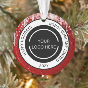 Modern Red Company Logo und Name Ornament