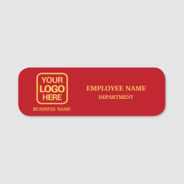 Modern Red Custom Business Name Tag Namensschild