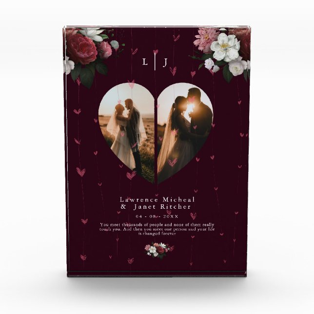 Modern Red Custom Heftform Geschenk für sie & ihn Fotoblock (Vorderseite)