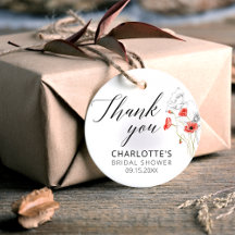 Modern Red Flowers Bridal Shower