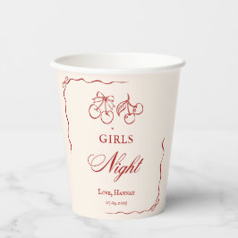 Modern Red Girls Night Dinner Party Pappbecher