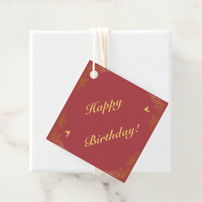 Modern Red Gold 50 Fantastischer Geburtstag Geschenkanhänger (Beispiel)