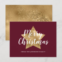 Modern Red Gold Star Weihnachten