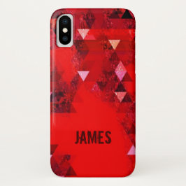 Modern Red Grunge Abstrakt mit Ihrem Namen Case-Mate iPhone Hülle