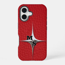 Modern Red Leather Monogram