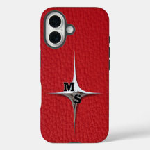 Modern Red Leather Monogram