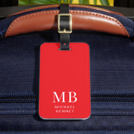 Modern Red Monogram Gepäckanhänger