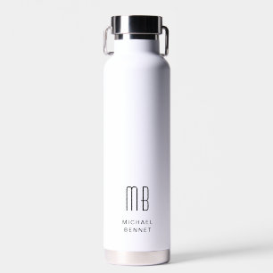 Modern Red Monogram Trinkflasche